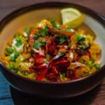 Indian meal used as an illustrative image for aloo gobi potato and cauliflower