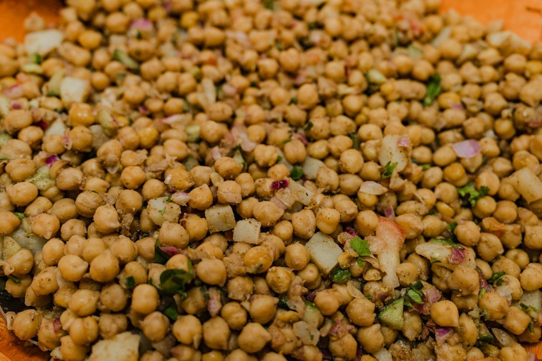 Healthy chickpea salad bowl