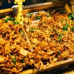 Indian-style street food snack served fresh