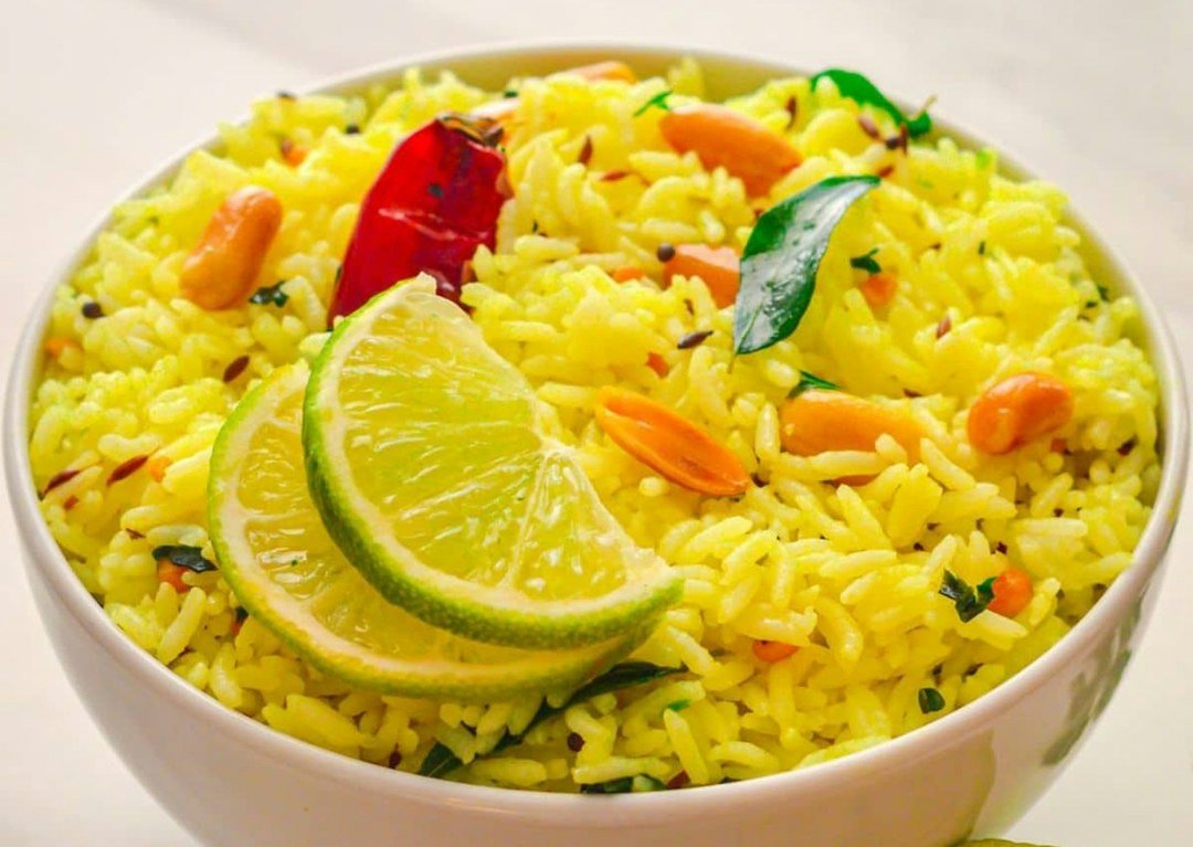 Rice dish used as an illustrative image for South Indian lemon rice