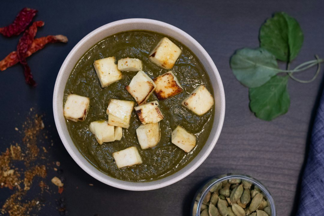 Indian spinach curry with paneer